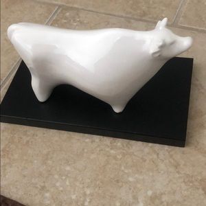 White ceramic Cow display